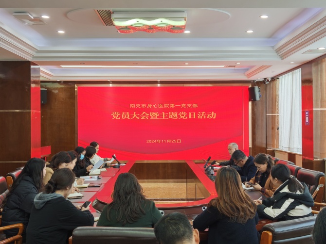 南充市身心醫院第一黨支部召開黨員大會并開展主題黨日活動