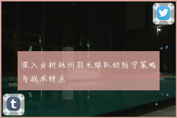 深入分析杭州羽毛球队的防守策略与战术特点
